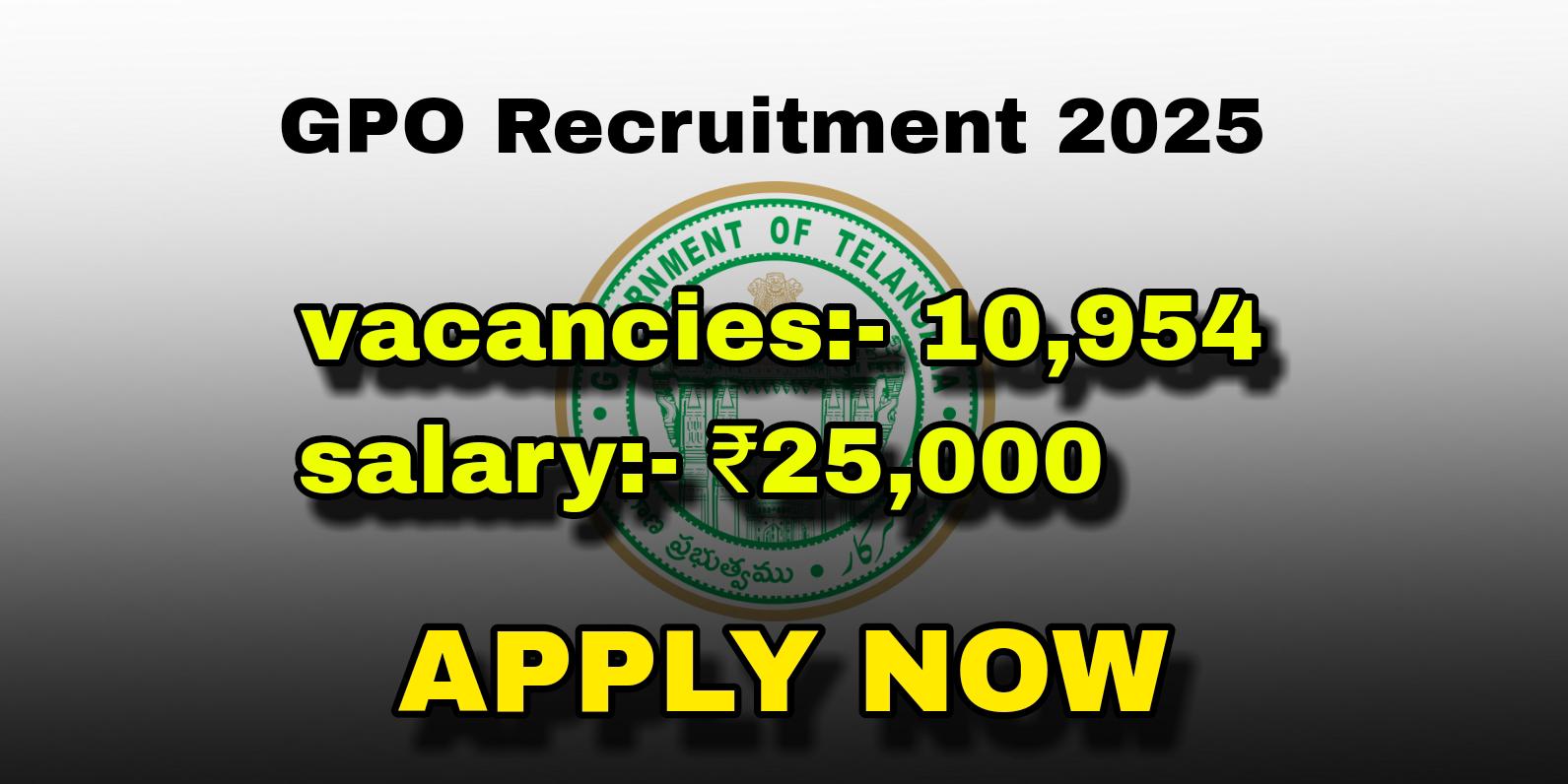 Grama Palana Adhikari Jobs GPO 2025 | 10,954 Vacancies Released