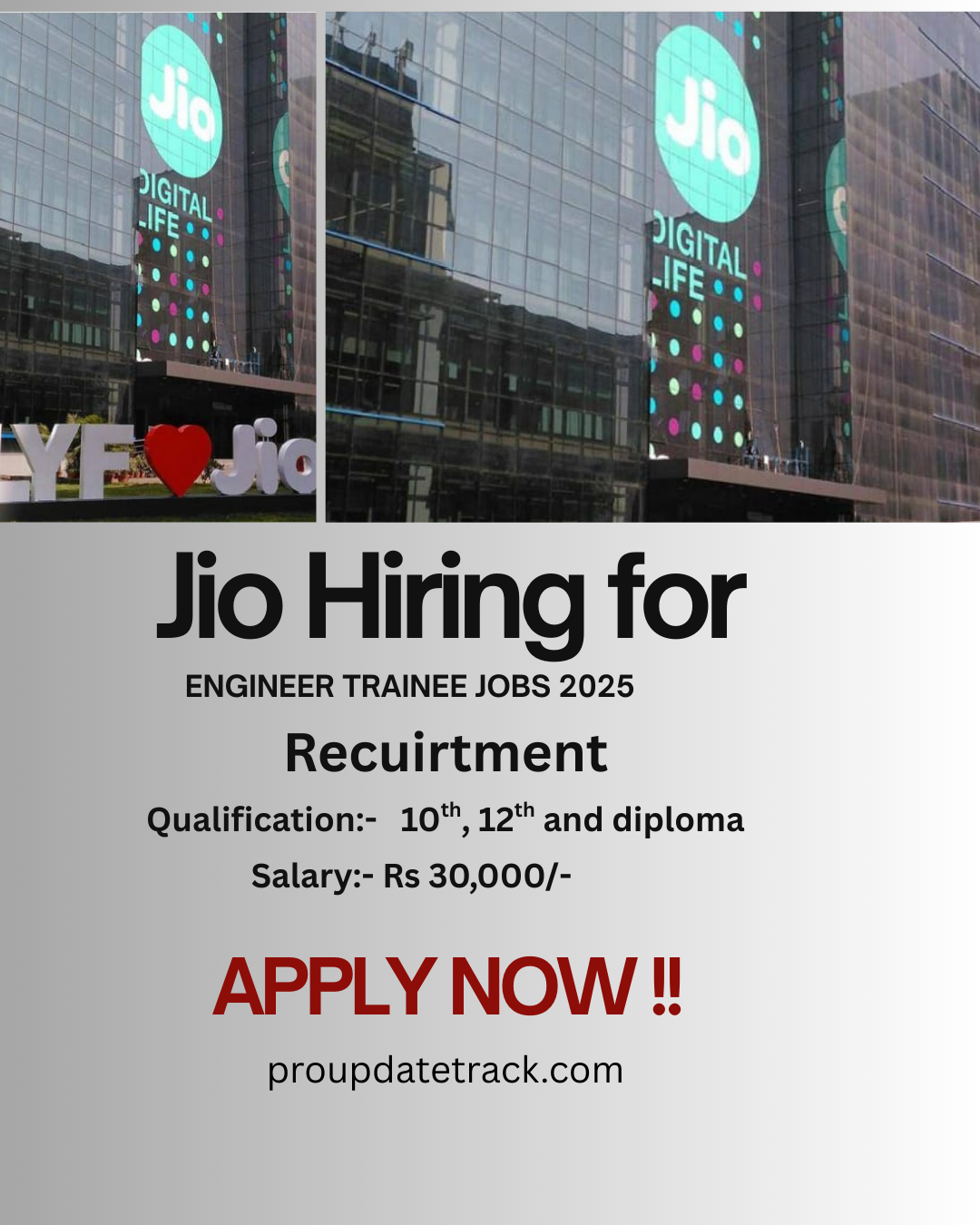 Reliance Jio Recruitment 2025 | Jio company Hiring for Engineer Trainee Jobs 2025