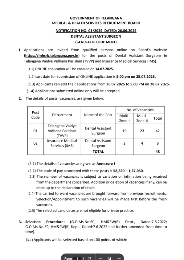 MHSRB new notification 2025